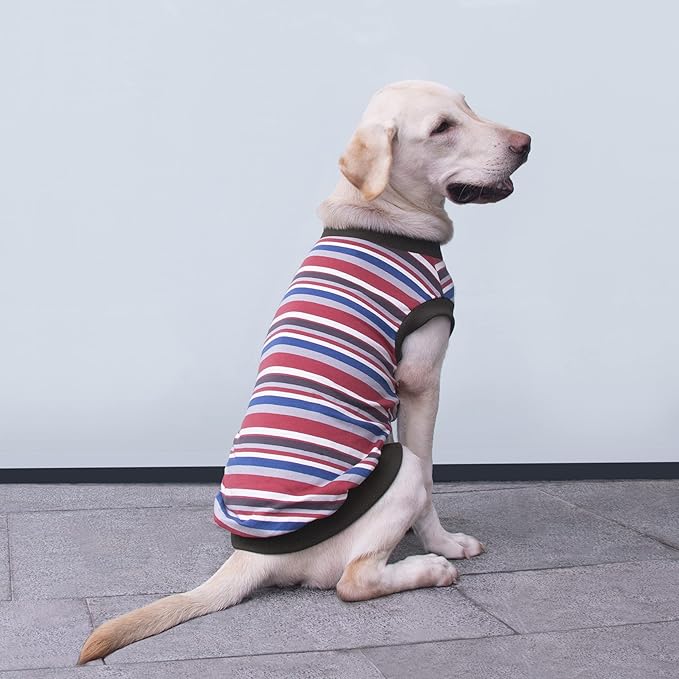 Extra Large Dog T Shirts Clothes Sleeveless Tank Top Vest for Labrador Rottweiler Great Dane, Red, 8X-Large