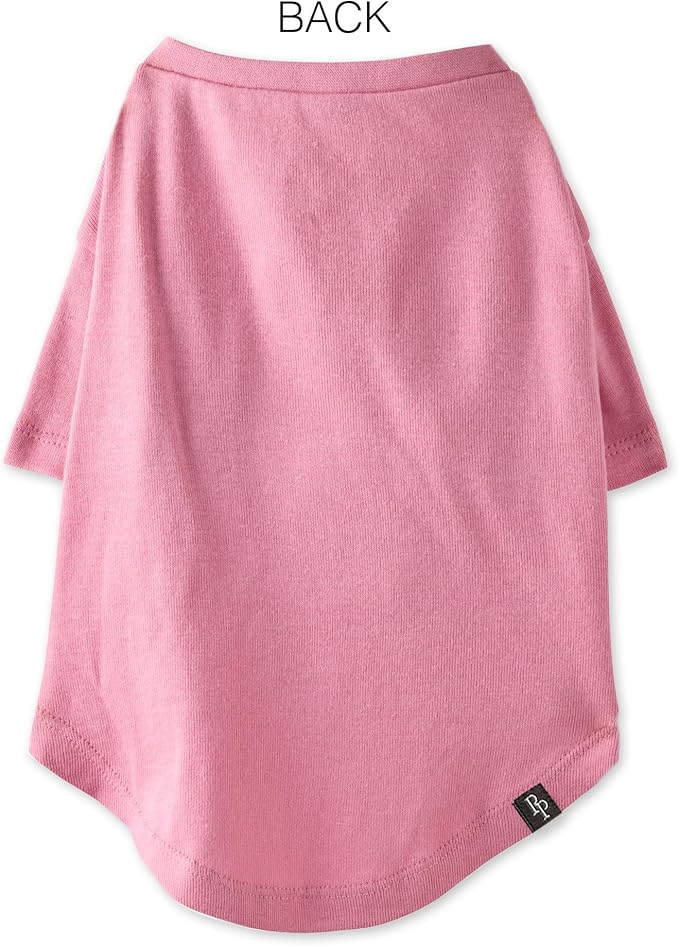 Toby II - The Perfect Tee, 8 Pack Short Sleeve Pet T-Shirt 100% Organic Cotton Tees Clothes for Small, Medium, Large Dogs, Rainbow Pink, Medium