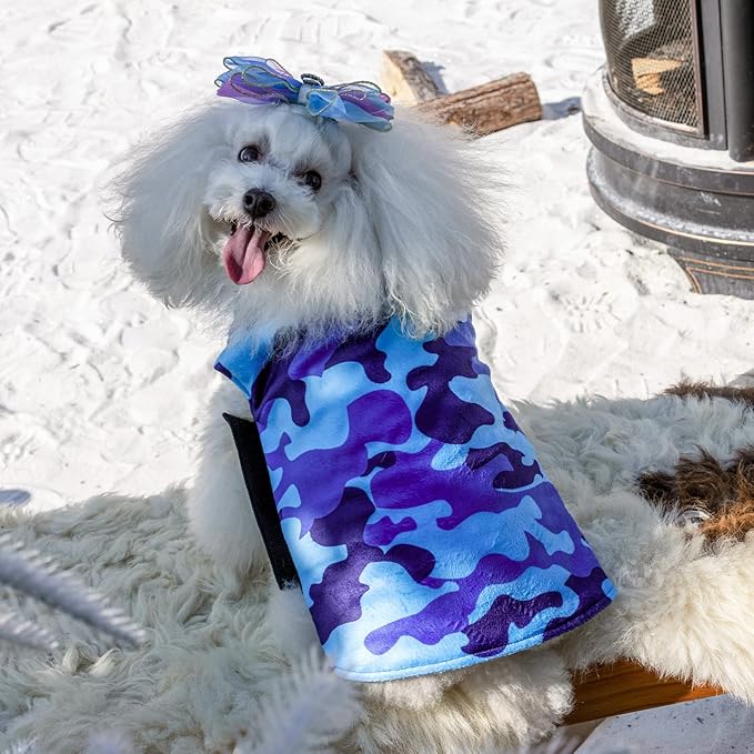 CuteBone Winter Dog Jacket - Reversible Soft Coat for Small, Medium, Large Dogs - Windproof, Waterproof, Adjustable with Leash Hole
