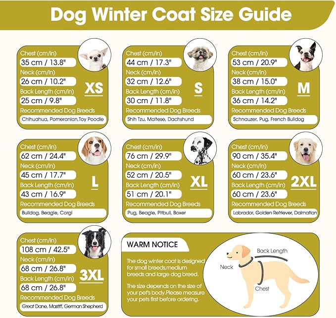 BRKURLEG Dog Winter Jackets for Medium Dogs, Dog Coat with Harness Built in, Dogs Snowsuits with Zipper, Waterproof Windproof Pet Puffer Jacket Fleece Vest for Pug, French Bulldog, Green M