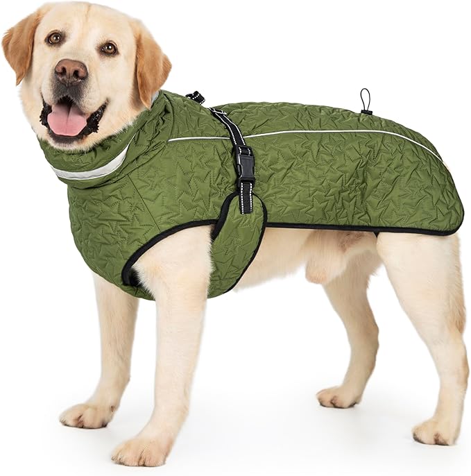 Dog Winter Coat for Small Medium Dogs, Reflective Dog Winter Jacket, Thick Fleece Snowsuit & Christmas Vest, Warm Water-Resistant Puppy Coat, Small Doggie Jackets for Cold Weather