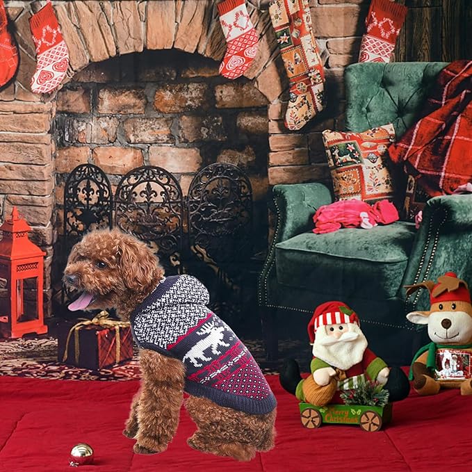 SCENEREAL Dog Sweater for Large Sized Dogs Girl Boy, Turtleneck Pullover Winter Puppy Clothes, Christmas Outfits, Pet Sweatshirt Apparel Knitwear for Golden Retriever, Labrador, Rottweiler, L