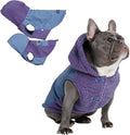 Spark Paws Reversible Dog Sweater, Sherpa Vest with Warm Fleece Lining, Warm Coat for Winter, Suitable for Small Medium, Large, XL XXL Dogs - Purple and Navy Blue - L