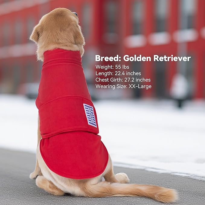 cyeollo Small Dog Sweater, Soft Fleece Sweaters Turtleneck Doggy Sweatshirt Warm Fall Winter Vest Stretchy Pet Clothes for Puppy Soft Doggie Coat Girl & Boy, Red S