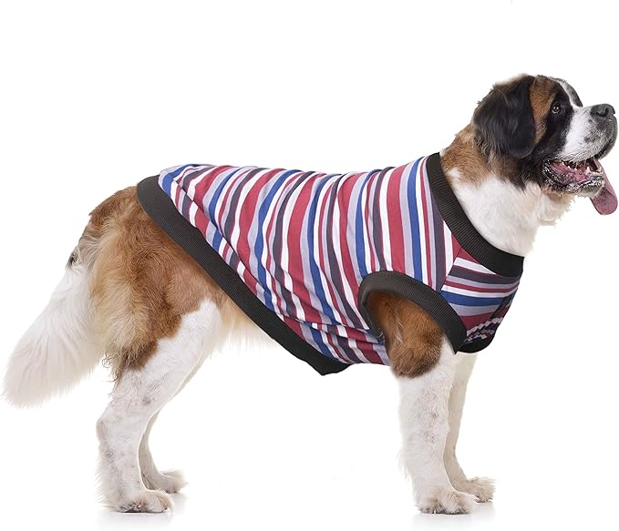 Extra Large Dog T Shirts Clothes Sleeveless Tank Top Vest for Labrador Rottweiler Great Dane, Red, 8X-Large