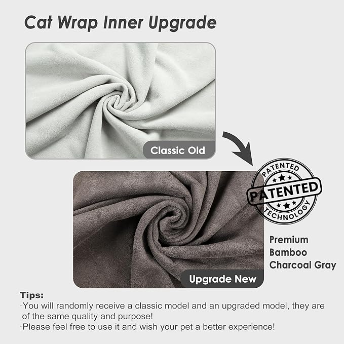 27.6" Cat Wrap for Cutting Nails, Cat Restraint for Nail Clipping, Cat Swaddle Wrap, Cat Burrito Wrap Can Be Applied to Cat Nail Trimming, X-Large, Within 15lbs