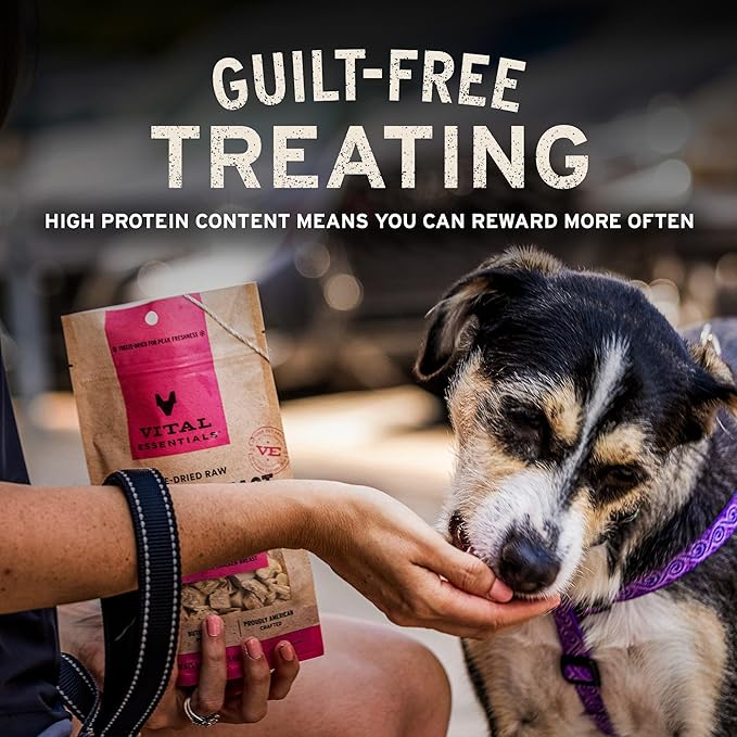 Vital Essentials Duck Bites Dog Treats, 5.5 oz | Freeze-Dried Raw | Single Protein | Premium Quality High Protein Training Treats | Grain Free, Gluten Free, Filler Free