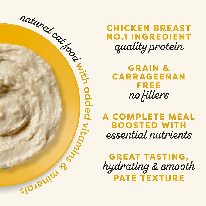 Applaws Vitality Wet Cat Food Paté, Natural Cat Food with Added Vitamins & Minerals, Grain-Free, Carrageenan Free, Chicken Breast Recipe (24 Count, 5.5oz Cans)