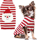 PETCARE Santa Dog Sweater Christmas Funny Cute Red Striped Cat Sweater Vest Pet Holiday Dog Clothes Puppy Sweaters for Small Medium Large Dogs Cats Fall Winter Outfits Xmas Dogs Costume,Large