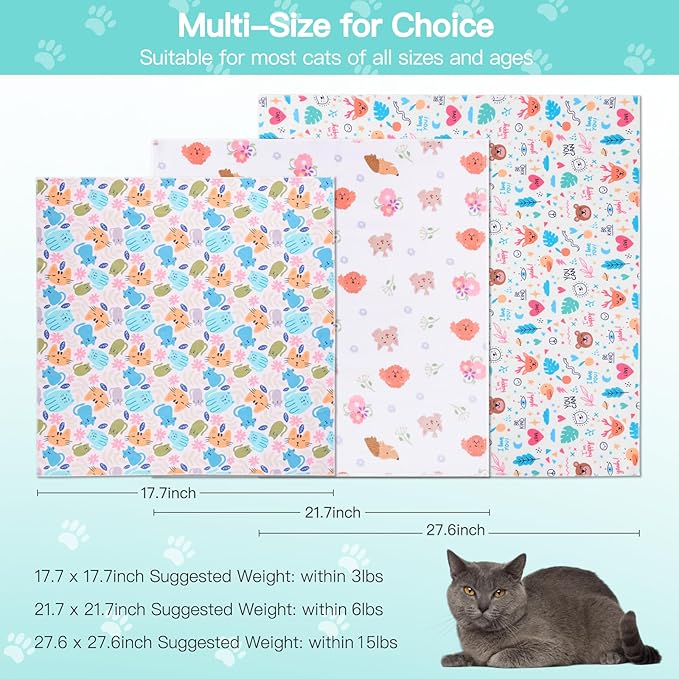 27.6" Cat Grooming Wrap, Cat Wrap for Cutting Nails, Self-Adherent Fabric Wrap for Cats, Burrito Wrap Anti-Scratch, Anti-Escape, Multifunctional Swaddle Wrap Pet Tool (Floral, X Large)