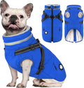 Dogcheer Dog Coat, Waterproof Dog Winter Jacket with Harness, Reflective Adjustable Doggy Cold Weather Coats, Christmas Pet Fleece Snowsuit for Small Medium Large Dogs - Blue, S