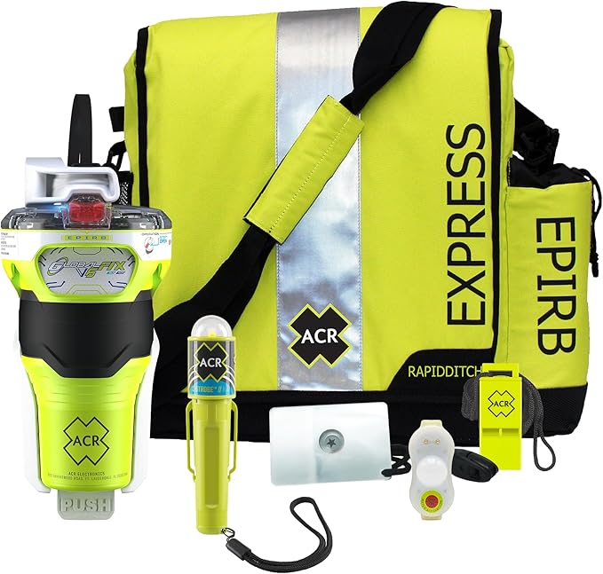 ACR GlobalFix V6 EPIRB Survival Kit with Ditchbag and Signaling Gear – Essential Safety for Emergency situations, offering Reliable Distress signaling (Model 2344.1).