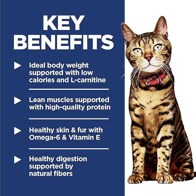 Hill's Science Diet Light, Adult 1-6, Weight Management Support, Dry Cat Food, Chicken Recipe, 4 lb Bag
