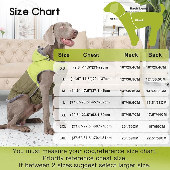 Detachable Hooded Dog Coat with Harness for Small Dogs,Super Warm Fleece Puppy Jacket for Cold Winter Doggie Coats,Green M