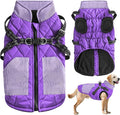 Mosucoirl Warm Dog Coats Pet Clothes, Waterproof Dogs Jacket Reflective Pet Outfits Winter Dog Cold Weather Coat Cozy Snow Jackets Vest for Small Medium Large Dogs Puppy Doggie (Purple, XS)