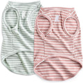 Koneseve Dog Shirt Vest Lightweight Stretchy Dog T-Shirts Soft Cool Shirts Sleeveless Stripe Vests Breathable Clothes for Puppy Kitty Cats Small Medium Large Dogs 2 Pack Pink + Green [ 3XL ]