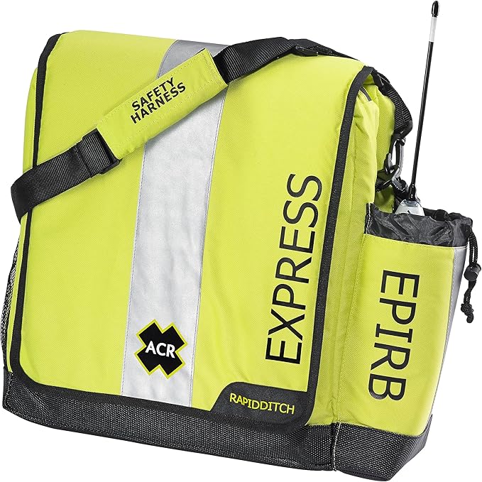 ACR GlobalFix V6 EPIRB with RapidDitch Express Bag - 2343.1: Reliable Emergency Beacon with Quick-Release Bag for Fast Deployment in Critical situations.
