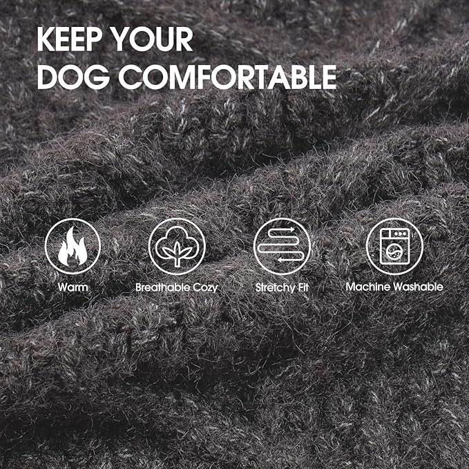 IECOii Great Dane Sweater, 5XL Dog Sweater for Extra Large Dogs, XXXXXL Dog Sweaters Christmas, Warm Winter Sweaters for Giant Breed Male Female Dogs, Pullover Knitwear Sleeveless, Darkgrey - 5XL