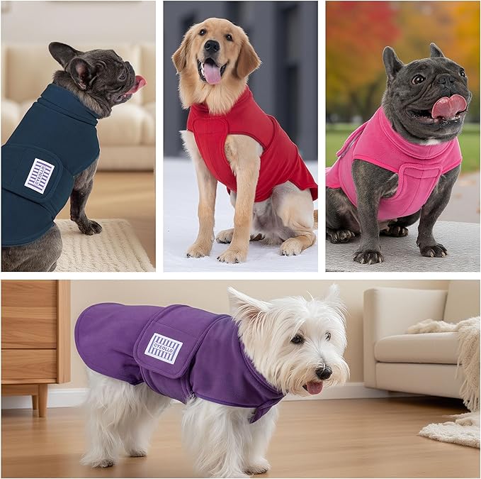 cyeollo Small Dog Sweater, Soft Fleece Sweaters Turtleneck Doggy Sweatshirt Warm Fall Winter Vest Stretchy Pet Clothes for Puppy Soft Doggie Coat Girl & Boy, Purple S