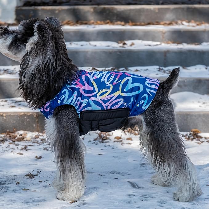 CuteBone Winter Reversible Dog Jacket with Leash Hole: Waterproof Windproof Soft Coats for Small Medium Large Dogs
