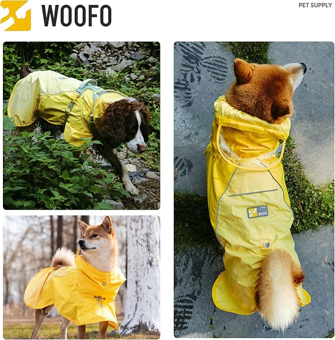 Slip-On Dog Rain Poncho, Quick & Easy to Wear Dog Raincoat, Unrestricted, Super Lightweight, and Waterproof Rain Jacket for All Breeds, Adjustable and Reflective (Grey, XS)
