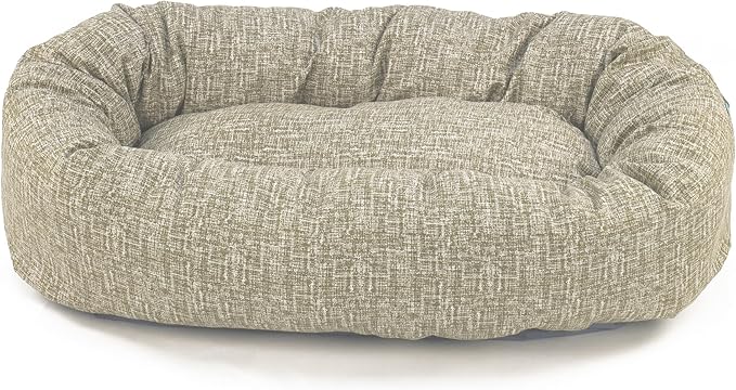 Majestic Pet 40 Inch Bagel Calming Dog Bed Washable – Cozy Soft Round Dog Bed with Spine Support for Dogs to Rest Their Head - Fluffy Donut Dog Bed 40x29x9 (Inch) - Round Pet Bed Large – Tan