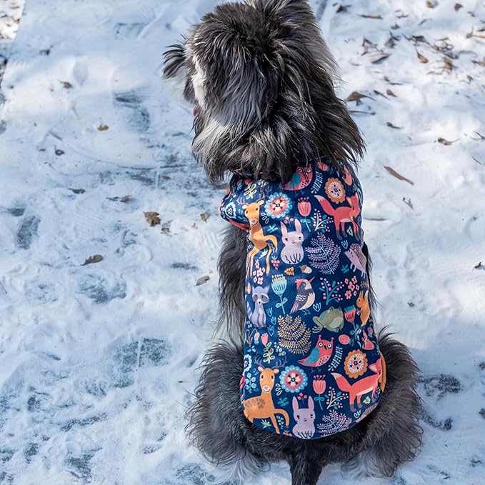 CuteBone Winter Dog Coat - Waterproof Windproof Reversible Vest, Thick Adjustable Cold Weather Jacket for Small Medium Large Dogs, Soft With Leash Hole