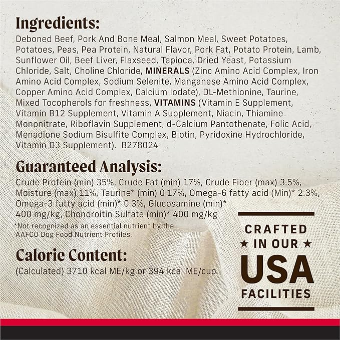Merrick Backcountry Grain Free Dry Adult Dog Food Kibble With Freeze Dried Raw Pieces, Great Plains Red Recipe - 20.0 lb. Bag