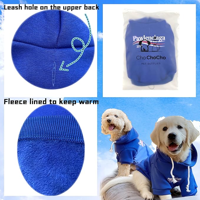 ChoChoCho Stylish Streetwear Blue Dog Sweatshirt Tracksuits, Cats Hoodies, Dog Outfit for Cat Puppy Small Medium (5XL)