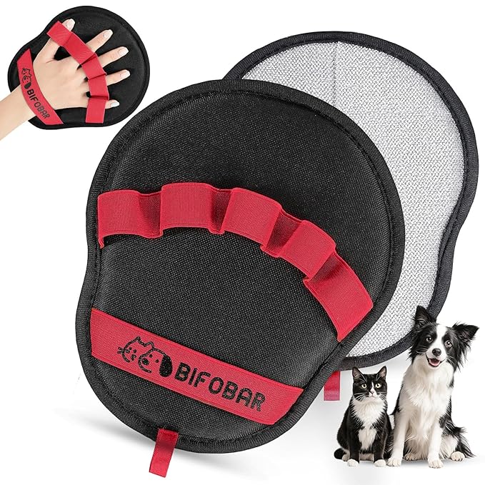 Pet Hair Removal Glove - Magic Brush Electrostatic Mitt for Dogs & Cats, Reusable Grooming Gloves - Dog Hair Remover Tool with 5-Finger Design for Couch, Carpet, Furniture, Laundry & Clothing