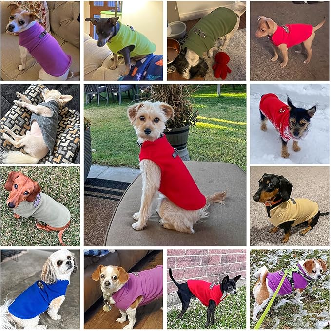 BEAUTYZOO Dog Fleece Vest Sweater Winter Jacket for Small and Medium Large Dogs with D-Ring Leash Cold Weather Coat Hoodie for XS S M Dogs Boy or Girls, Army Green XL