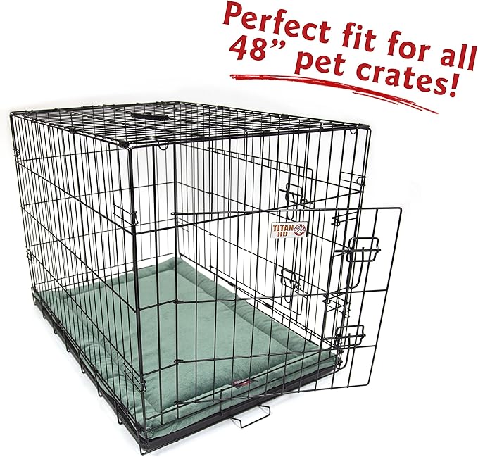 Majestic Pet Orthopedic Memory Foam Dog Crate Mat - Plush Pet Bed Pad for Crates & Kennels | USA Crafted | 48"x30" Villa Azure
