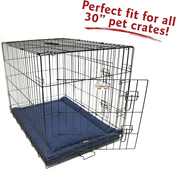 Majestic Pet Orthopedic Memory Foam Dog Crate Mat - Plush Pet Bed Pad for Crates & Kennels | USA Crafted | 30"x21" Villa Navy