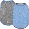 KYEESE 2 Pack Dog Shirts Quick Dry Soft Stretchy Pet T-Shirts with Reflective Label Tank Top Sleeveless Vest Sun Protection Dog Clothes for Small Dogs, Small, Light Blue+Grey