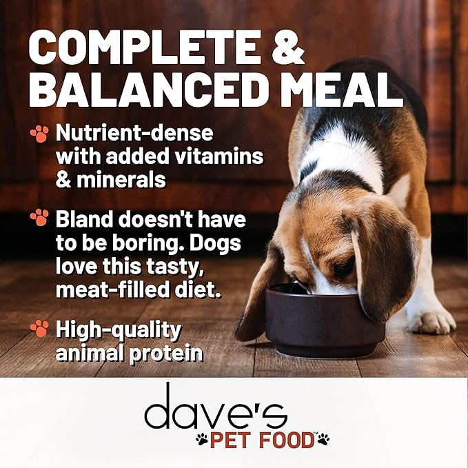 Dave's Pet Food Wet Dog Food (Beef & Rice), Made in USA Naturally Healthy Canned Topper Gluten Free Topper, 13.2 oz (12 Pack)