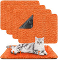 4 Pack Self Warming Cat Pads Self Heating Cat Mat Washable Homeless Dogs Thermal Pads Kennel Pad Reflects Body Heat Warm Crate Bed Mat for Indoor Outdoor Pet(Orange,16 x 20 Inch)