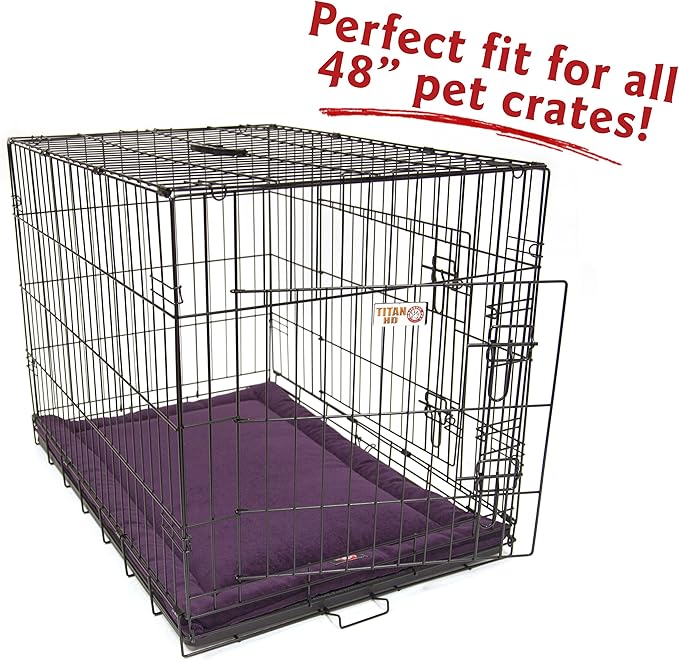 Majestic Pet Orthopedic Memory Foam Dog Crate Mat - Plush Pet Bed Pad for Crates & Kennels | USA Crafted | 48"x30" Villa Aubergine