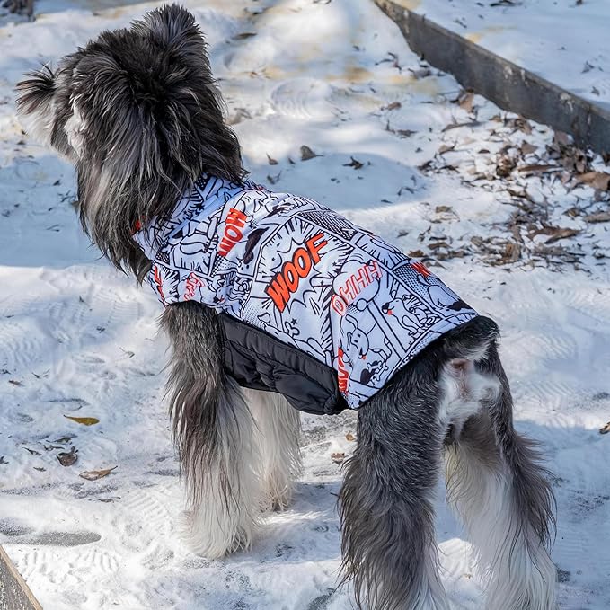 CuteBone Winter Dog Jacket - Reversible, Windproof & Waterproof Soft Coat with Leash Hole for Small to Large Dogs