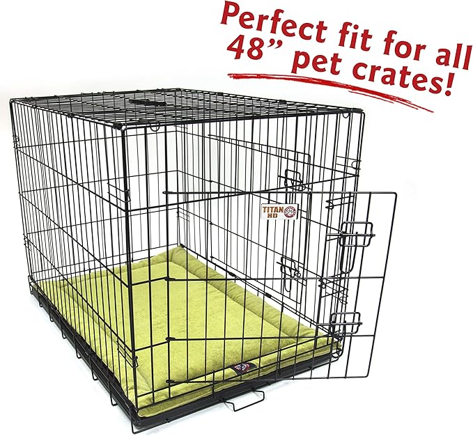 Majestic Pet Orthopedic Memory Foam Dog Crate Mat - Plush Pet Bed Pad for Crates & Kennels | USA Crafted | 48"x30" Villa Apple