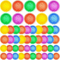 50 Pcs Squeaky Dog Toys Spikey Dog Balls Bulk for Aggressive Chewers Squeaker Ball Dog Toy Pet Spiky Fetch Toys TPR Puppy Chew Toys for Clean Teeth and Training, 2.1 Inch, 2.5 Inch, 3.5 Inch
