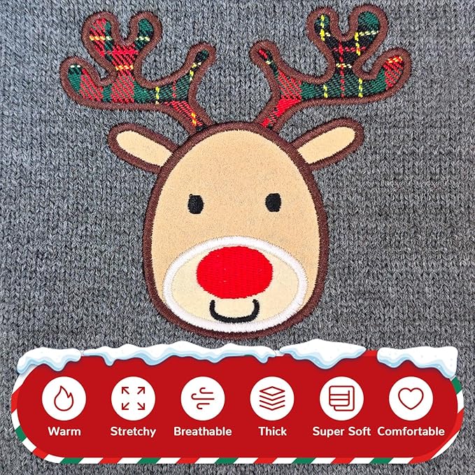 PETCARE Reindeer Christmas Dog Sweater Gray Cat Sweater Vest Cartoon Elk Pet Holiday Dog Clothes Puppy Sweaters for Small Medium Large Dogs Cats Fall Winter Outfits Xmas Dogs Costume,XX-Small