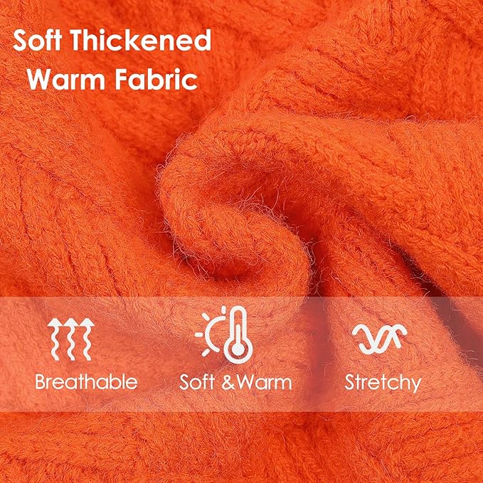 AOFITEE Dog Sweater, Warm Dog Sweaters for Large Dogs, Halloween Dogs Sweater, Turtleneck Girl Pet Sweaters, French Bulldog Sweatshirt, Knit Female Male Pet Knitwear for Winter Fall (Orange Large)