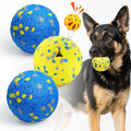 3PCS Dog Balls, Indestructible Dog Toys with Bell, Tennis Balls for Aggressive Chewers, Dog Teething Chew Toys for Small/Medium/Large Breeds(3 Inch)