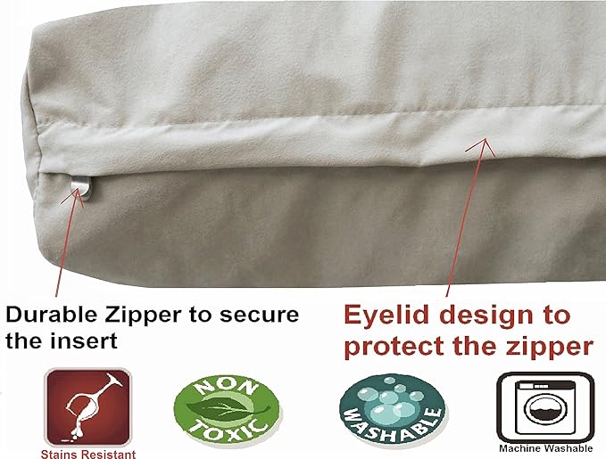 Dogbed4less Orthopedic Dog Bed with Memory Foam for Medium Large Pet, Waterproof Liner, Washable Microsuede Khaki Cover, 41X27X4 Inch (Fit 42X28 Crate)
