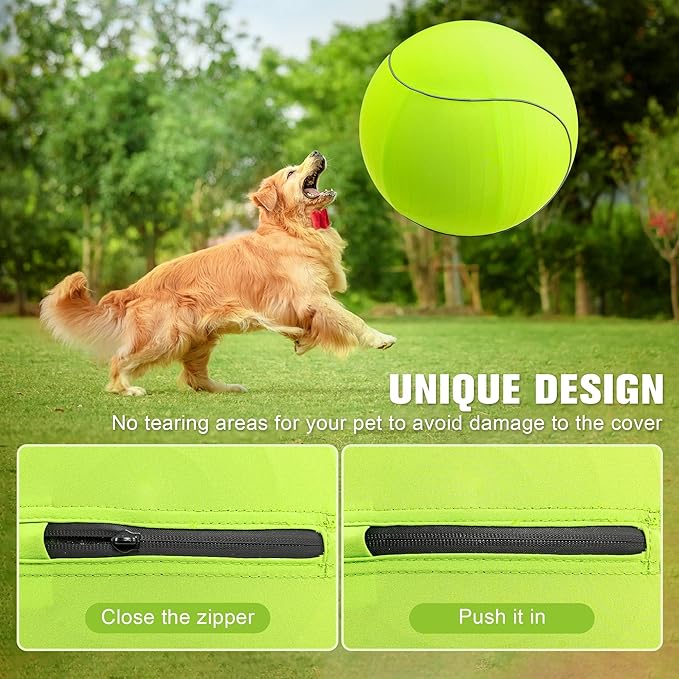 25" Herding Ball for Dogs & Horses with Green Nylon Cover, for Australian Shepherd Training Toy, for Medium & Large Pets Outdoor Play & Exercise