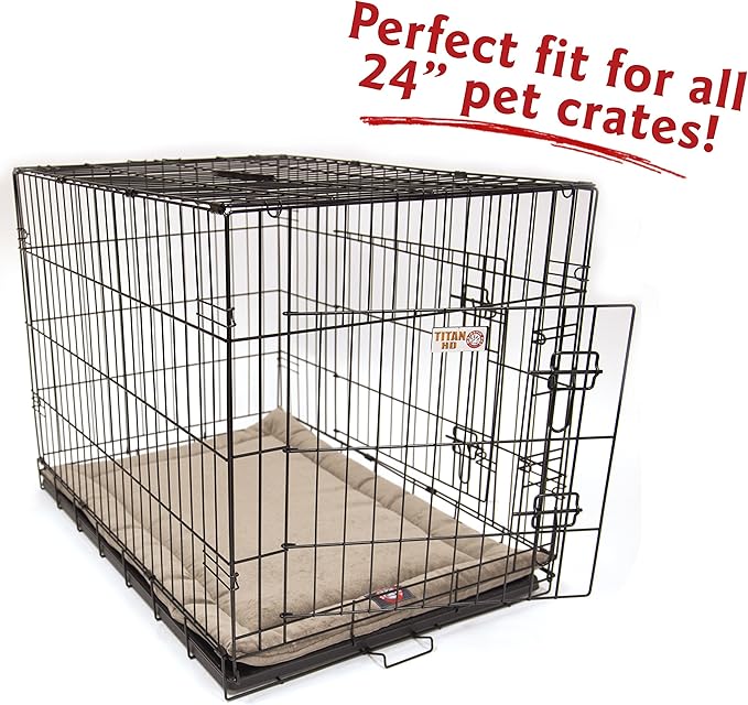 Majestic Pet Orthopedic Memory Foam Dog Crate Mat - Plush Pet Bed Pad for Crates & Kennels | USA Crafted | 24"x18" Villa Pearl