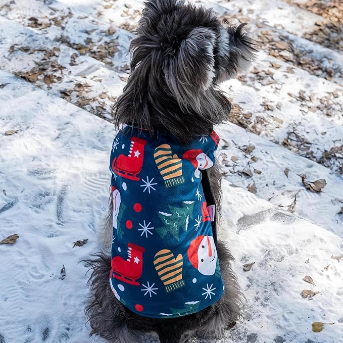 CuteBone Winter Dog Jacket Reversible Vest with Leash Hole - Windproof & Waterproof Small to Large Sizes Soft Winter Coat