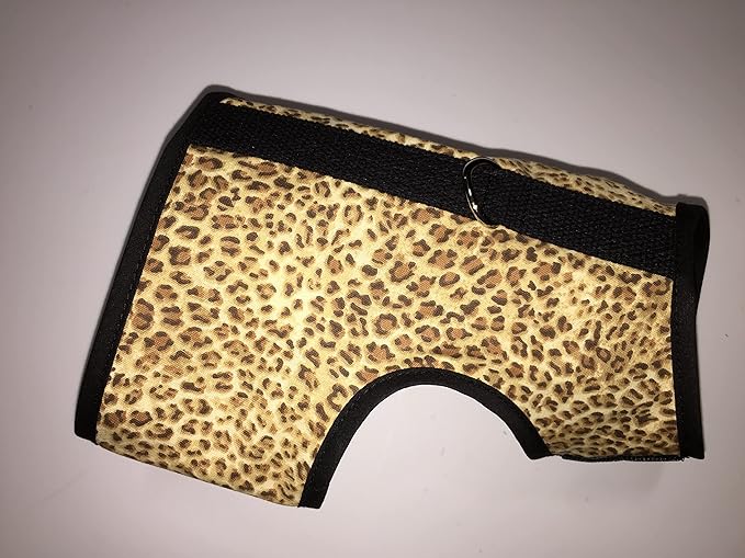 Kitty Holster Cat Harness – Secure Cat Harness for Walking, Soft Cotton Cat Accessories, Comfortable Fit, Strong Hook-and-Loop Closure, Made in USA – Leopard, XL