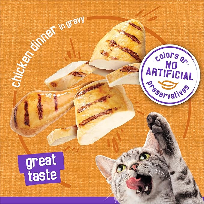 Purina Friskies Wet Cat Food, Meaty Bits Chicken Dinner in Gravy - (Pack of 24) 5.5 oz. Cans