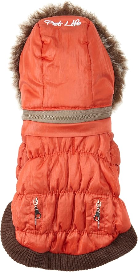Pet Life Ski Parka, Orange, Medium